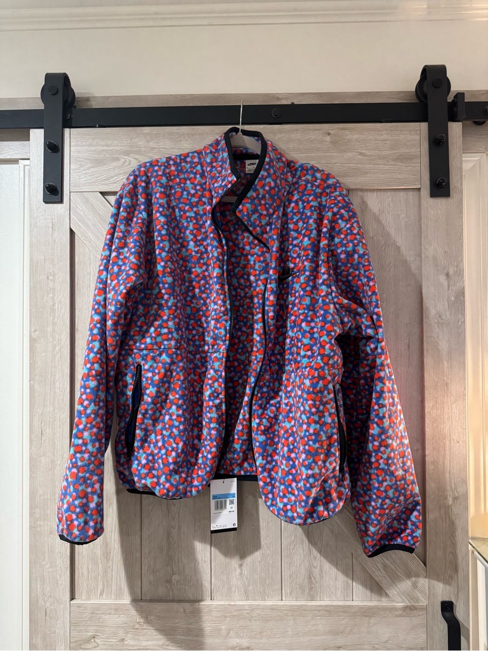 Nike Women's Multicolor Blue-Red Quilted Bomber Jacket